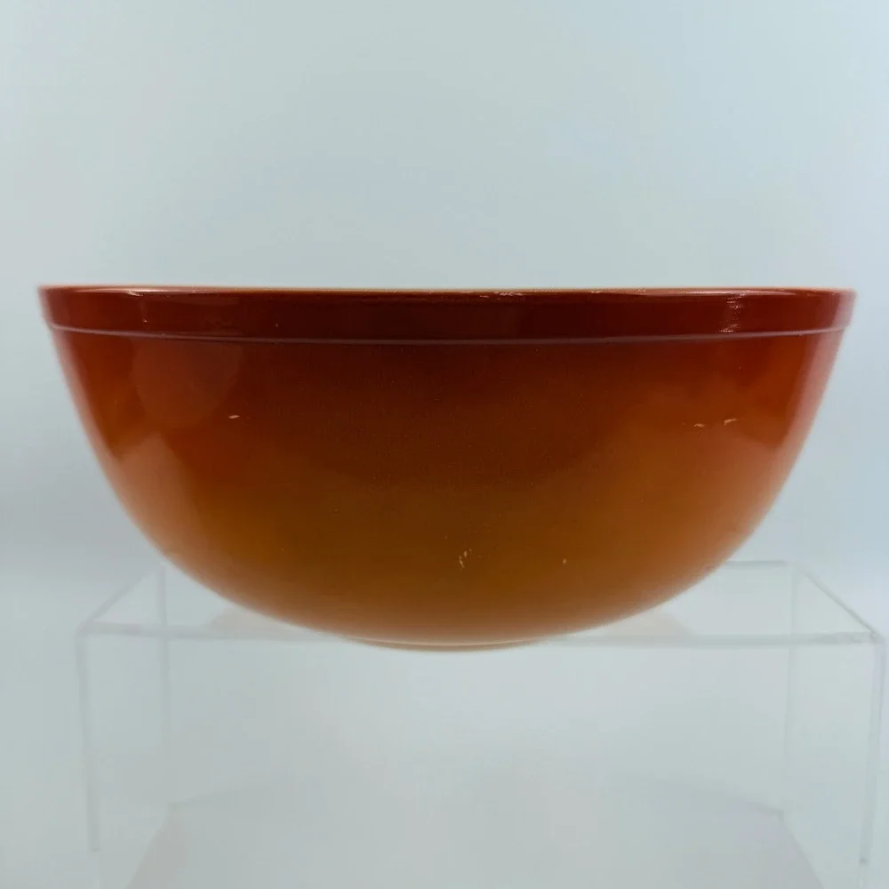 Vintage Pyrex Flameglo Mixing Bowl Set 404 403 401 Orange Nesting Bowls